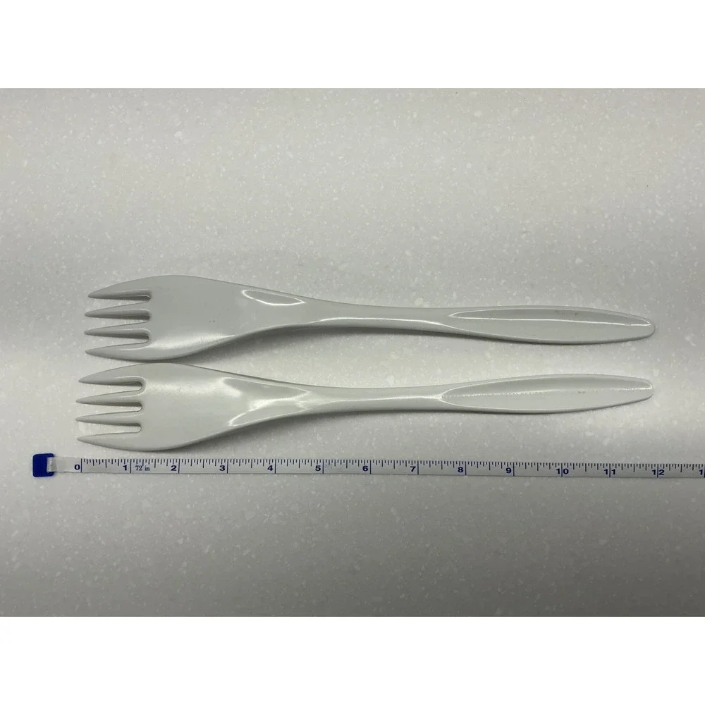 Lot of 2 Vintage Hutzler Kitchen Serving Forks White